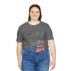 Freedom and Fireworks Patriotic Truck Let's Get Lit on the 4th of July Short Sleeve T-Shirt