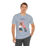 Cute Patriotic and Free Lady Celebrating the 4th of July Short Sleeve T-Shirt