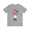 The Joy of Being Patriotic Lady Celebrating the Land of the Free 4th of July Short Sleeve T-Shirt