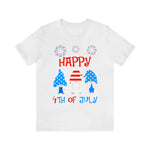 Patriotic Gnomes Sending a Happy 4th of July Short Sleeve T-Shirt