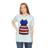Patriotic Red, White and Blue Lady Casual Dress 4th of July Short Sleeve T-Shirt