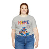 Home is Where the Heart Is Patriotic Eagle 4th of July Short Sleeve T-Shirt