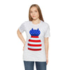 Patriotic Red, White and Blue Formal Dress 4th of July Short Sleeve T-Shirt