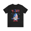 Thumbs Up Patriotic Gnome Celebrating the 4th of July Short Sleeve T-Shirt