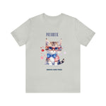 Curious and Cute Brave and Free Patriotic Cat Celebrating the 4th of July Short Sleeve T-Shirt