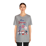 Happy Independence Day From the Rocking Gnome Band Celebrating the 4th of July Short Sleeve T-Shirt