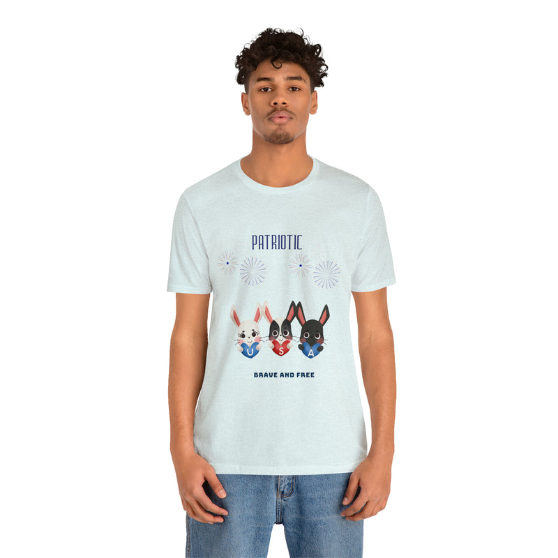 Adorable Patriotic Bunnies Celebrating the 4th of July Short Sleeve T-Shirt