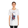 Let's Be Patriotic Flags and Fireworks Lady 4th of July Short Sleeve T-Shirt