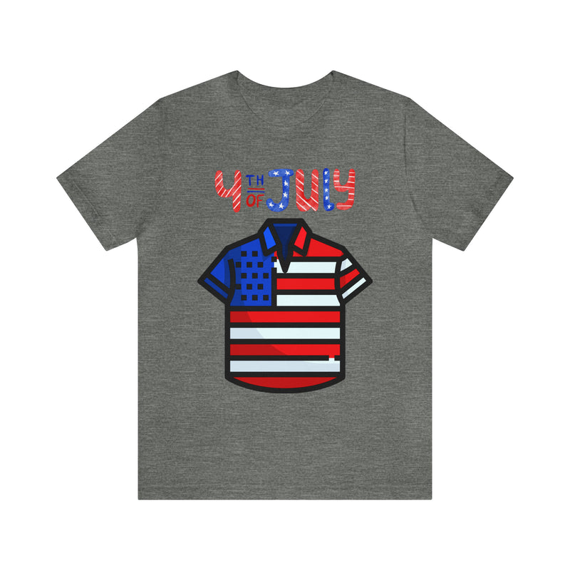 Patriotic Red, White and Blue Casual Shirt 4th of July Short Sleeve T-Shirt