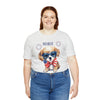 Cute Brave and Free Patriotic Dog on the 4th of July Short Sleeve T-Shirt