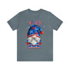 Home of the Brave Patriotic Gnome 4th of July Short Sleeve T-Shirt