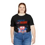 Fired Up for Freedom Gnomes and Trucks 4th of July Short Sleeve T-Shirt