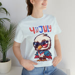 4th of July Little Cool Patriotic Eagle 4th of July Short Sleeve T-Shirt