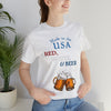 Red, White and Beer Made in the USA 4th of July Short Sleeve T-Shirt