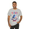 Thumbs Up Patriotic Gnome Celebrating the 4th of July Short Sleeve T-Shirt