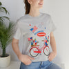 Celebrate Freedom Bike Ride Patriotic 4th of July Short Sleeve T-Shirt