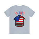 Patriotic Red, White and Blue Casual Shirt 4th of July Short Sleeve T-Shirt