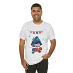 USA Patriotic Gnome Celebrating the 4th of July Short Sleeve T-Shirt