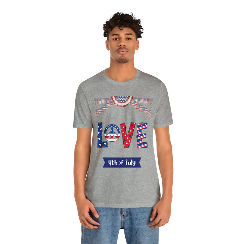 4th of July Love Short Sleeve T-Shirt