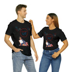 Let's Get Lit Lady Flags and Fireworks 4th of July Short Sleeve T-Shirt