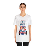 Land of the Free Home of the Brave Bears and Trucks 4th of July Short Sleeve T-Shirt