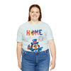 Home is Where the Heart Is Patriotic Eagle 4th of July Short Sleeve T-Shirt