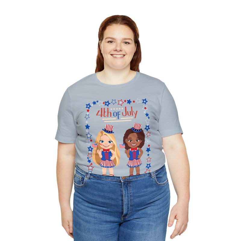 4th of July Patriotic Girls Short Sleeve T-Shirt