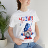 Thumbs Up Patriotic Gnome Celebrating the 4th of July Short Sleeve T-Shirt
