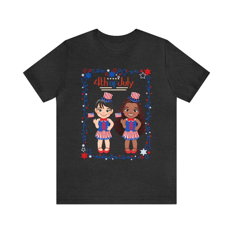 Celebrating 4th of July Patriotic Girls Short Sleeve T-Shirt