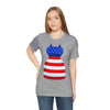Patriotic Red, White and Blue Formal Dress 4th of July Short Sleeve T-Shirt