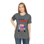 Fired Up for Freedom Gnomes and Trucks 4th of July Short Sleeve T-Shirt