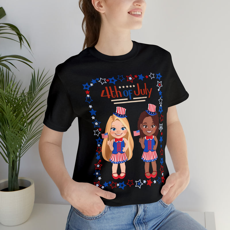 4th of July Patriotic Girls Short Sleeve T-Shirt