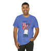 The Joy of Being Patriotic Lady Celebrating the Land of the Free 4th of July Short Sleeve T-Shirt