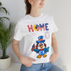 Home is Where the Heart Is Patriotic Eagle 4th of July Short Sleeve T-Shirt