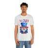 Brave and Patriotic Gnome on the 4th of July Short Sleeve T-Shirt