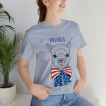 Patriotic Llama Love on the 4th of July Short Sleeve T-Shirt