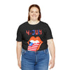 Patriotic Lips Being Funny on the 4th of July Short Sleeve T-Shirt