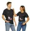 Let's Get Lit Lady Flags and Fireworks 4th of July Short Sleeve T-Shirt