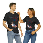 Let's Get Lit Lady Flags and Fireworks 4th of July Short Sleeve T-Shirt