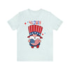 Patriotic Gnome Showing Love on the 4th of July Short Sleeve T-Shirt