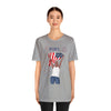 The Joy of Being Patriotic Lady Celebrating the Land of the Free 4th of July Short Sleeve T-Shirt