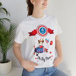 Oh My Stars! Chipmunk and Fireworks 4th of July Short Sleeve T-Shirt