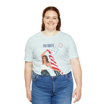 Cute Patriotic and Free Lady Celebrating the 4th of July Short Sleeve T-Shirt