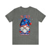 Home of the Brave Patriotic Gnome 4th of July Short Sleeve T-Shirt