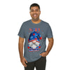 Home of the Brave Patriotic Gnome 4th of July Short Sleeve T-Shirt