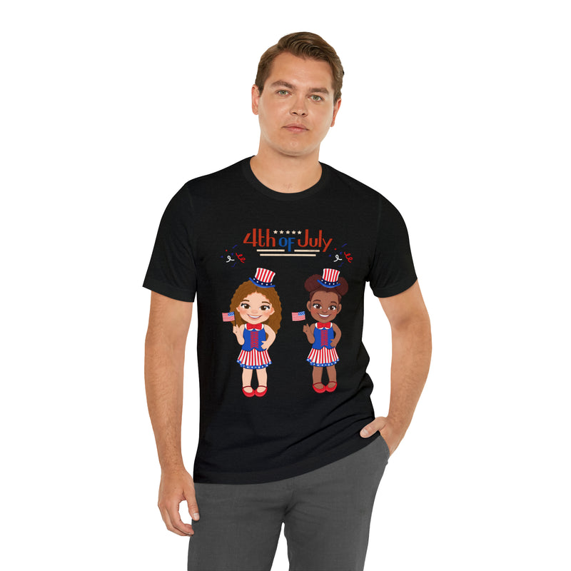 Celebrate With Us Patriotic Girls 4th of July Short Sleeve T-Shirt