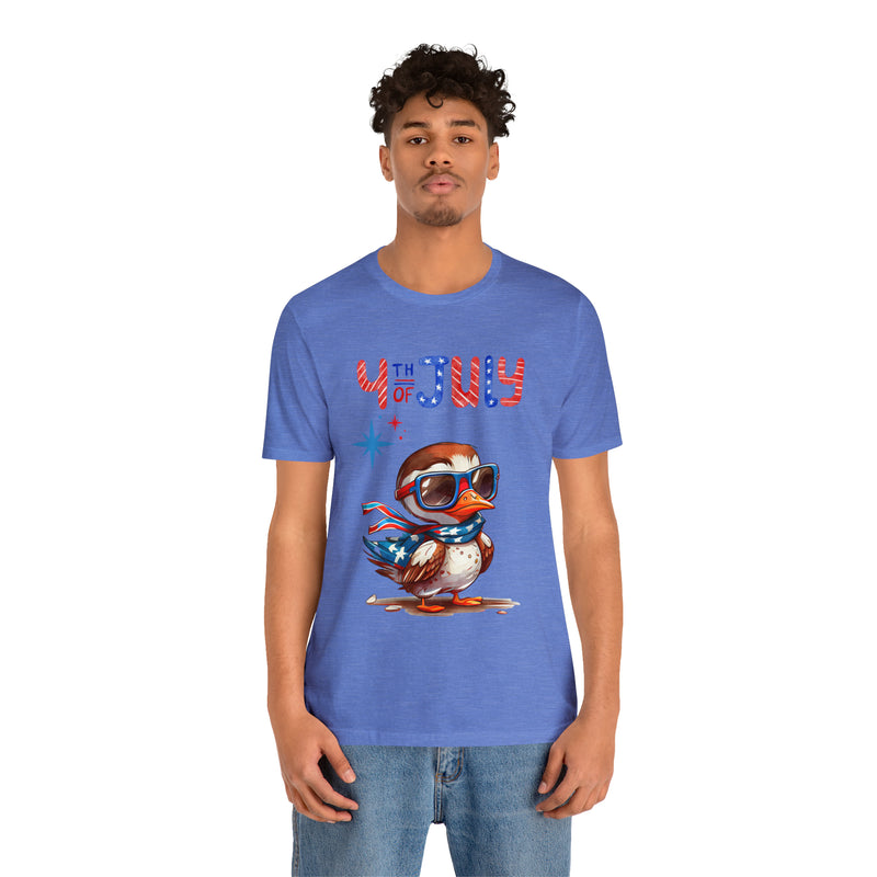 Cool Patriotic Little Bird on the 4th of July Short Sleeve T-Shirt