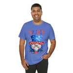 Brave and Patriotic Gnome on the 4th of July Short Sleeve T-Shirt