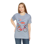 Celebrate Freedom Bike Ride Patriotic 4th of July Short Sleeve T-Shirt