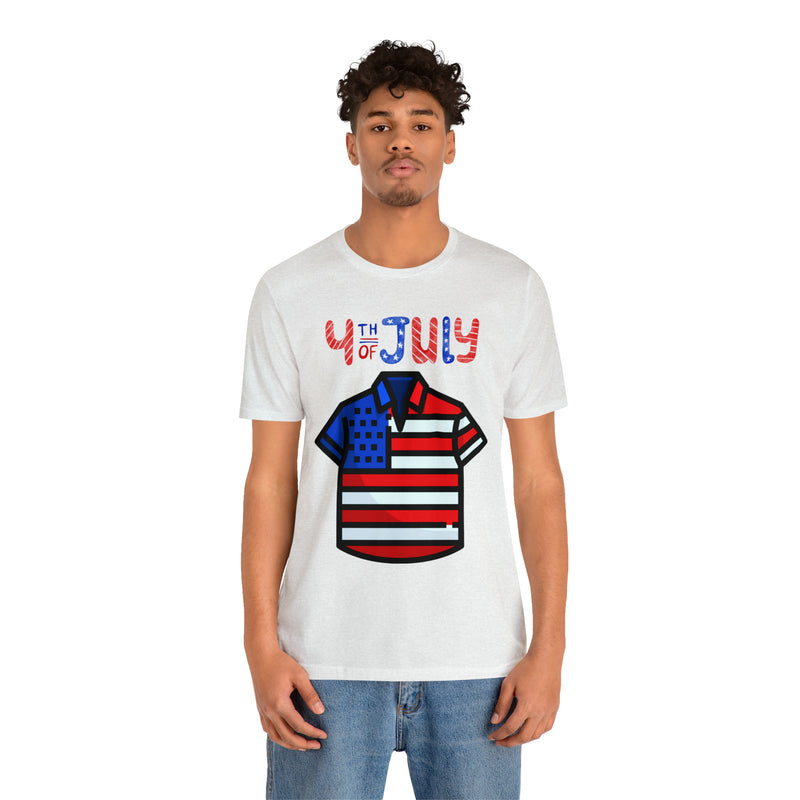 Patriotic Red, White and Blue Casual Shirt 4th of July Short Sleeve T-Shirt